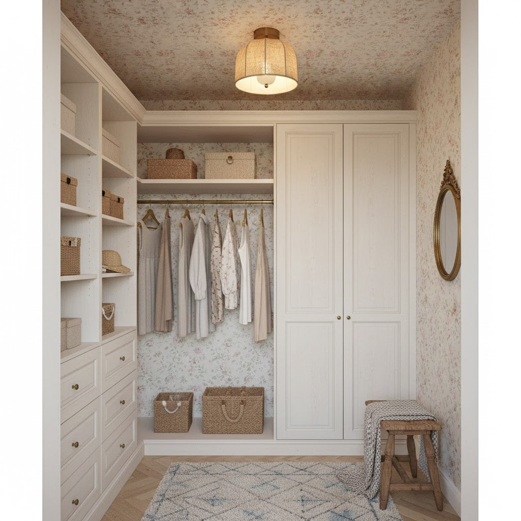 Linnen plafondlamp met gouden ijzeren frame rustiek design warm sfeerlicht voor slaapkamer woonkamer hal entree landelijk