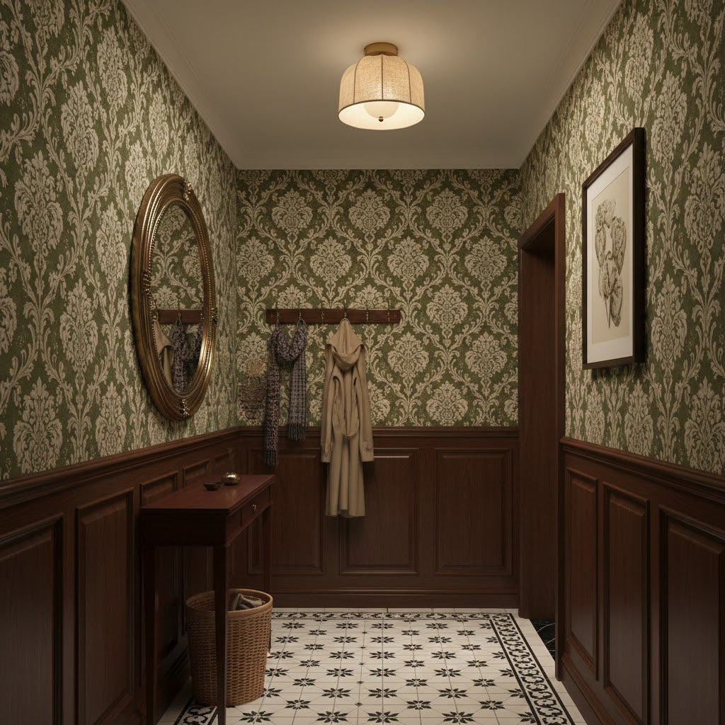 Linnen plafondlamp met gouden ijzeren frame rustiek design warm sfeerlicht voor slaapkamer woonkamer hal entree landelijk