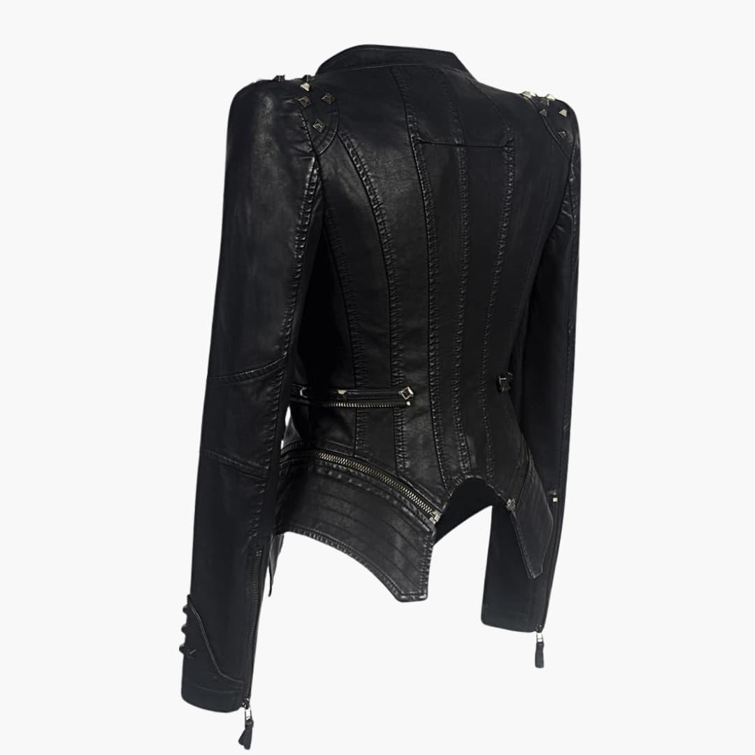 Sienna Zwart Leren Dames Jack | Slim Fit met Studs 1