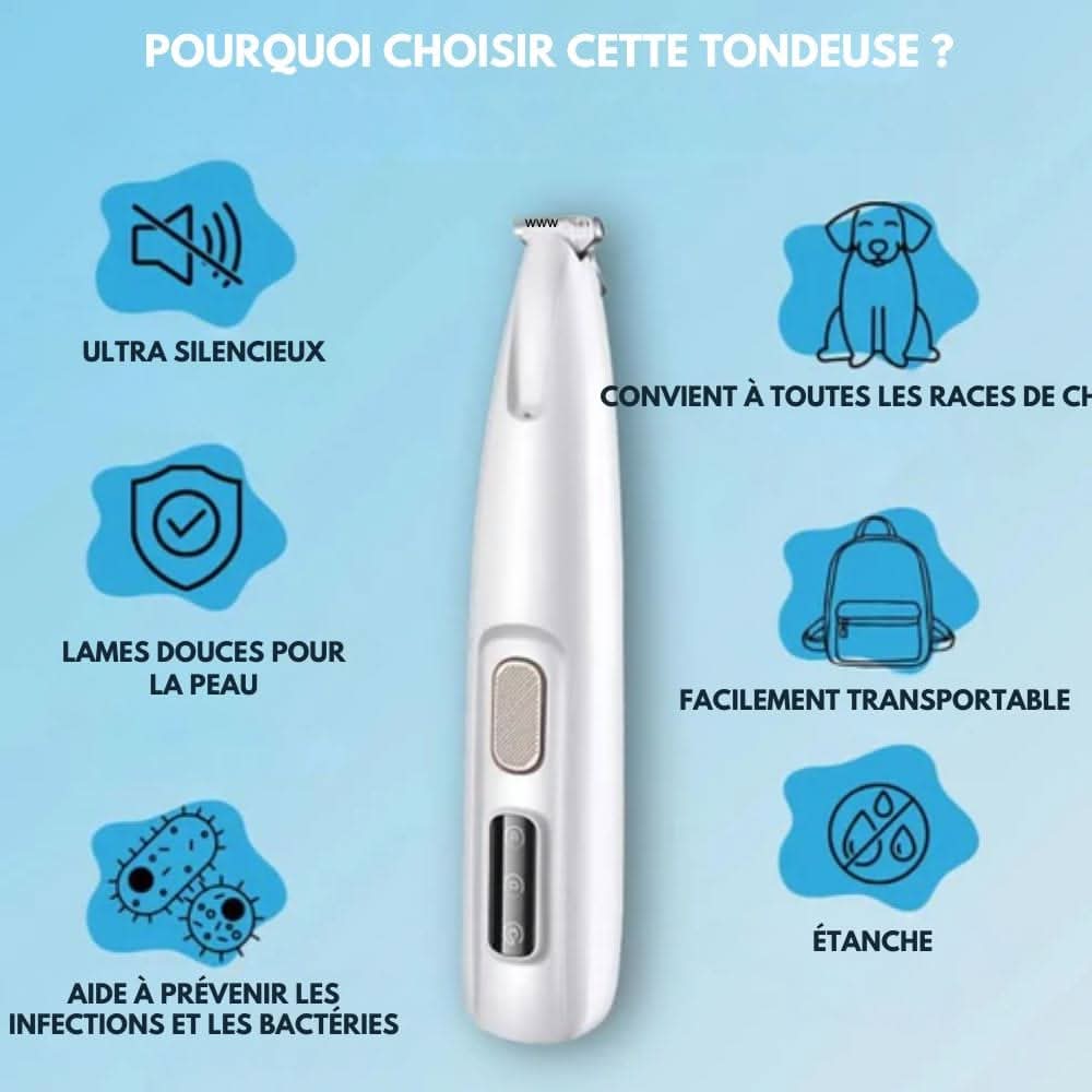 Stille Dierenscheerder Hond Kat Trimmer Gevoelige Zones LED Oplaadbaar USB Keramisch Mes Huisdier Verzorging