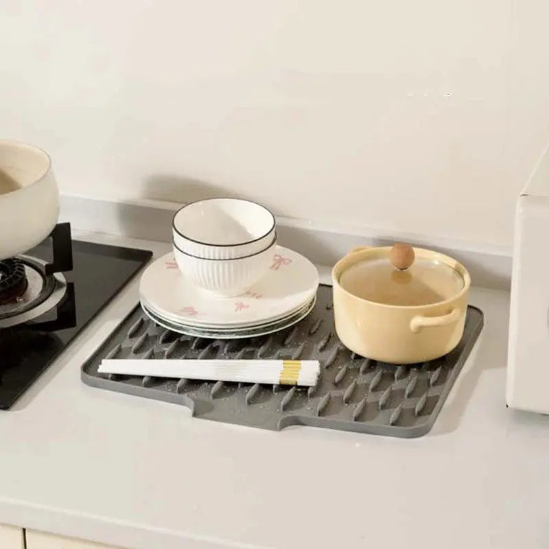 Siliconen Droogmat voor Aanrecht – Hittebestendig tot 230°C & Snel Drogend – Antislip Afdruipmat 40x32,5cm