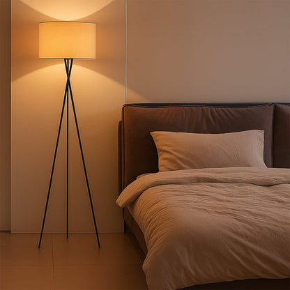 Zijden vloerlamp Ø42 x H160 cm warm wit slaapkamer leeslamp staande lamp