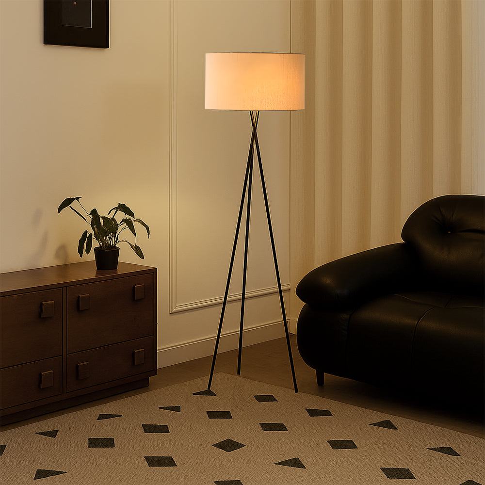 Zijden vloerlamp Ø42 x H160 cm warm wit slaapkamer leeslamp staande lamp