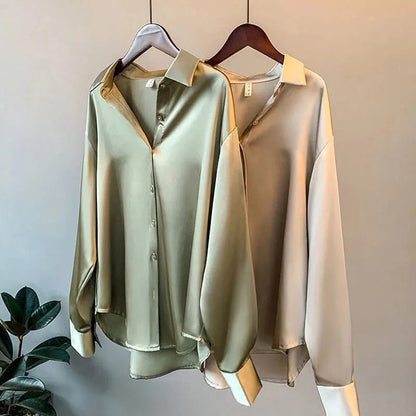 Vrouwelijke Zijden Blouse Vintage Stijl