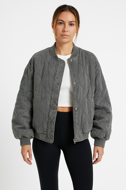 Oversized Bommenwerper Jas met Rits Zakken - StudioMarella