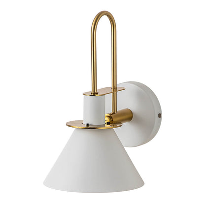 Wandlamp Kegel Zwart Wit Groen Messing 31cm E26 Mid-Century Slaapkamer Entree Gang Eetkamer Vintage Wandspot Traphal Retro