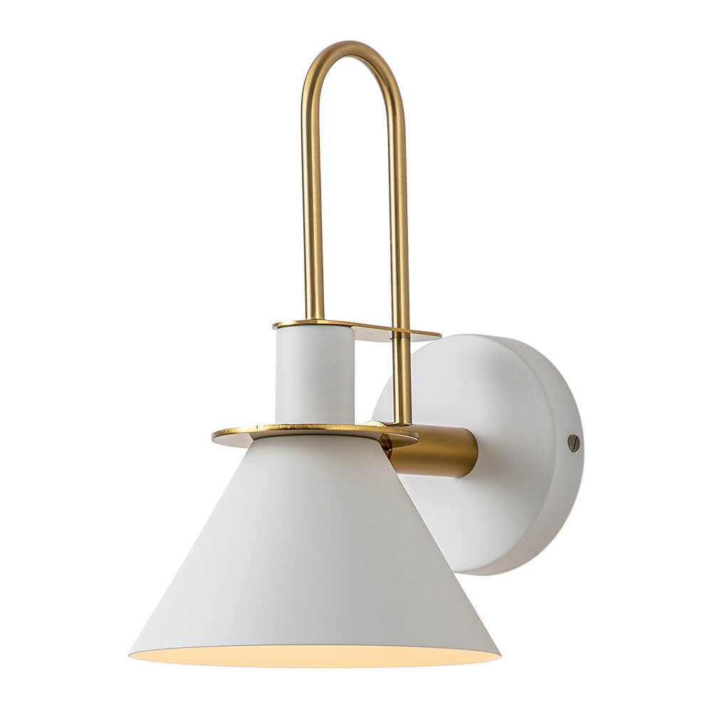 Wandlamp Kegel Zwart Wit Groen Messing 31cm E26 Mid-Century Slaapkamer Entree Gang Eetkamer Vintage Wandspot Traphal Retro