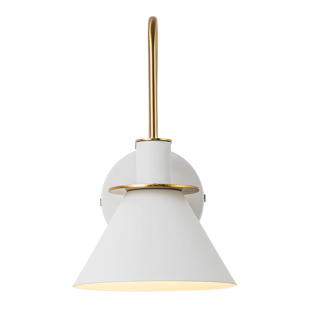 Wandlamp Kegel Zwart Wit Groen Messing 31cm E26 Mid-Century Slaapkamer Entree Gang Eetkamer Vintage Wandspot Traphal Retro