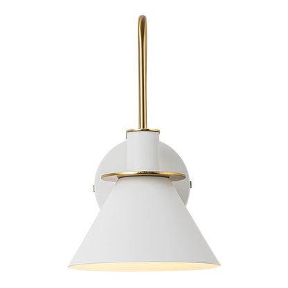 Wandlamp Kegel Zwart Wit Groen Messing 31cm E26 Mid-Century Slaapkamer Entree Gang Eetkamer Vintage Wandspot Traphal Retro