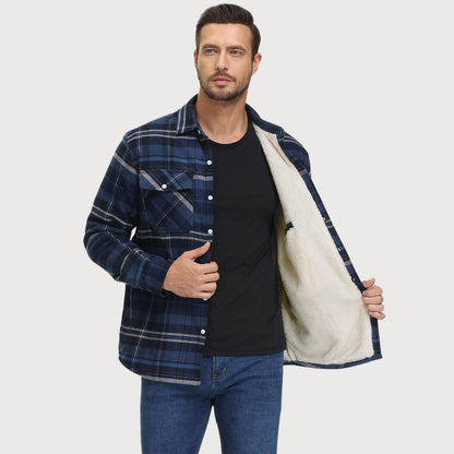 Heren Sherpa Jas Warm Gevoerd Geruit