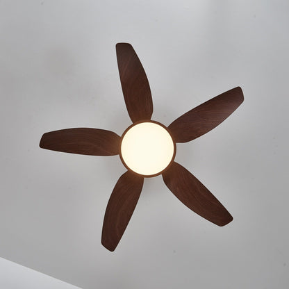 Plafondventilator met Verlichting Notenhout Messing Modern Design 3-Snelheden Afstandsbediening LED Geïntegreerd 35W Dimbaar Eiken Staal Luxe Scandinavisch Binnengebruik Woonkamer Slaapkamer Ventilator met Lampkap Ventilatie Koeling