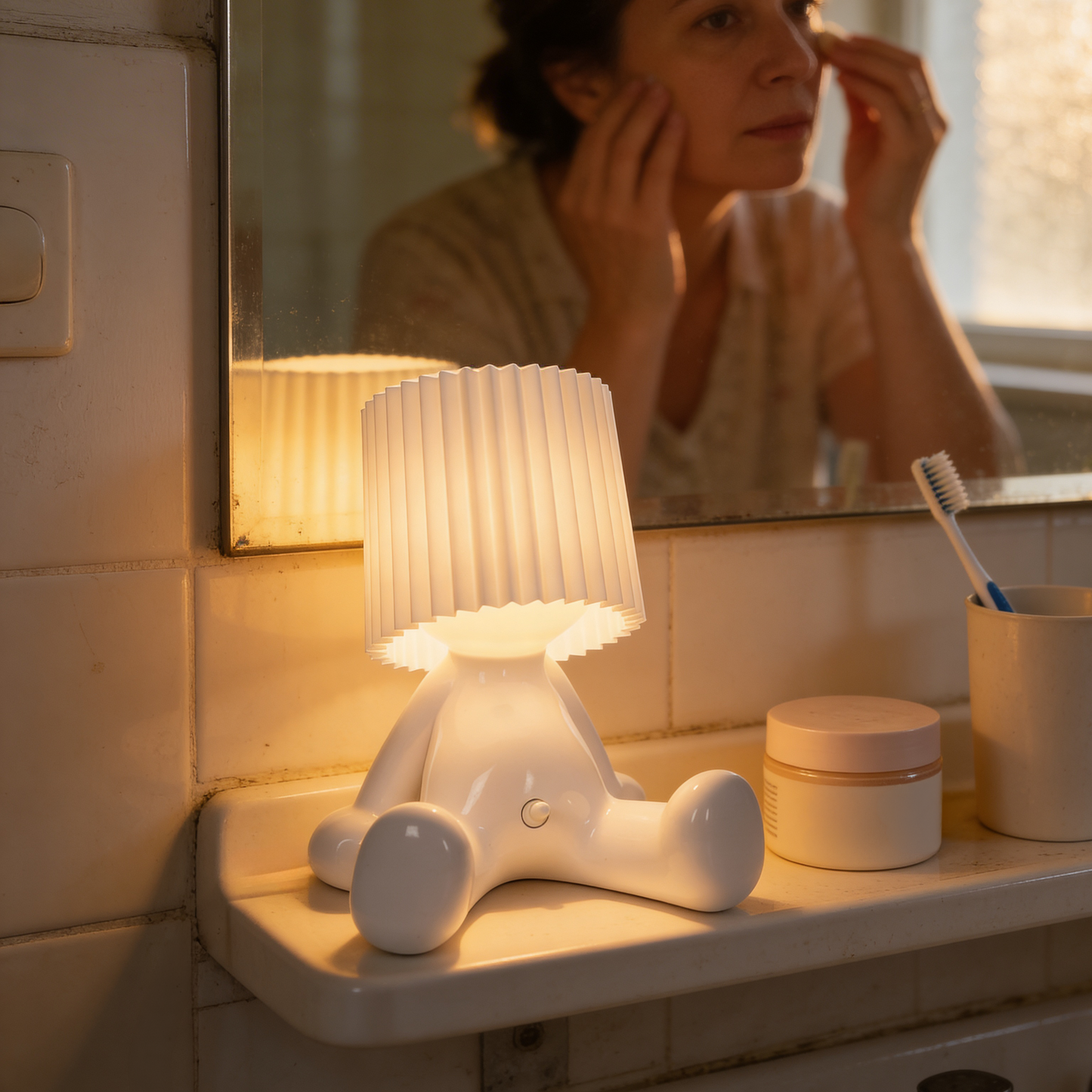 Zittende LED Tafellamp met Accu – Draadloos in 8 Kleuren