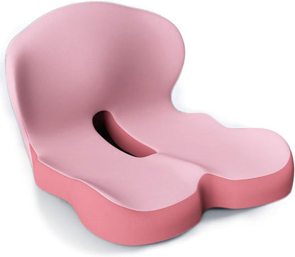 ErgoComfort Zitkussen Memory Foam Ergonomisch Drukverlagend Antislip | Bureaustoel Auto Thuiswerken Rugpijn Steunkussen Zitkussens