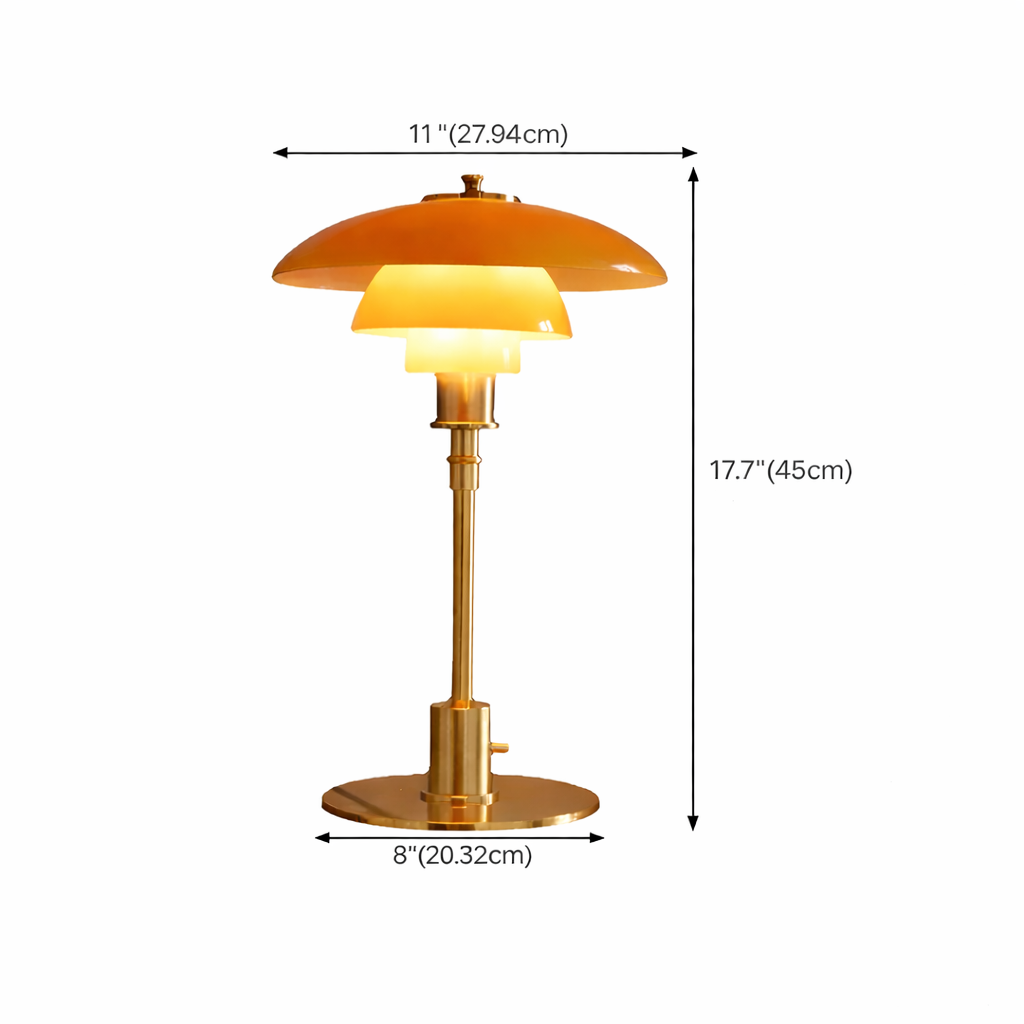 Scandinavische glazen tafellamp met warm licht en minimalistisch design