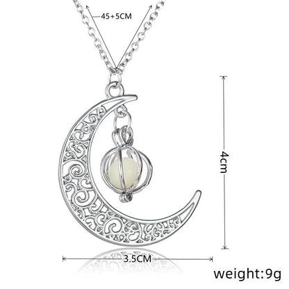 Maansteen Hanger Ketting Zilverkleurig Edelstaal Vrouwensieraad Etherische Glans Intuïtie Symbool