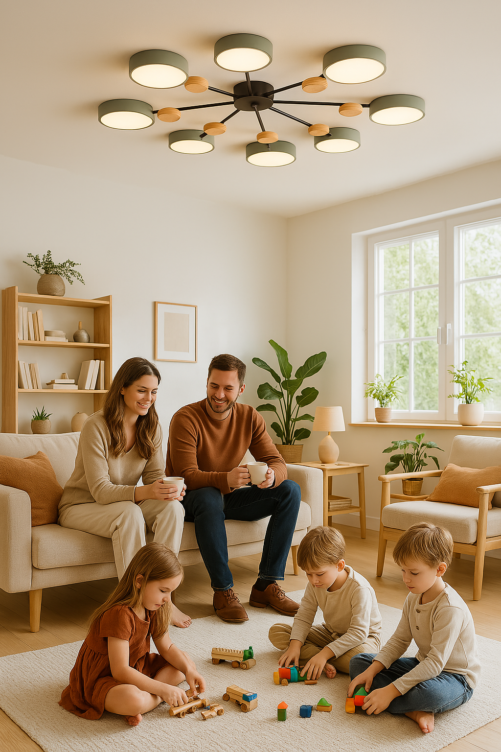 Moderne Plafondlamp met Vertakt Design – Warm LED-licht – Energiezuinig & Duurzaam – Scandinavische Sfeer voor Woonkamer, Eetkamer en Kantoor