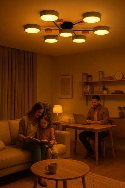 Moderne Plafondlamp met Vertakt Design – Warm LED-licht – Energiezuinig & Duurzaam – Scandinavische Sfeer voor Woonkamer, Eetkamer en Kantoor