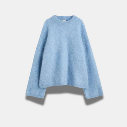 Dames Trui Zachte Ronde Hals Mohair Mix