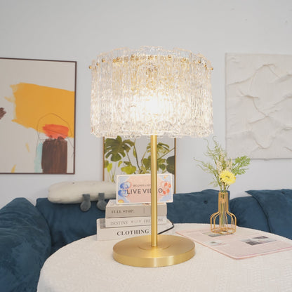 Glazen Tafellamp met Messing Voet – Design Verlichting voor Interieur