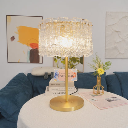Glazen Tafellamp met Messing Voet – Design Verlichting voor Interieur