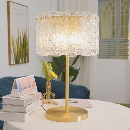 Glazen Tafellamp met Messing Voet – Design Verlichting voor Interieur