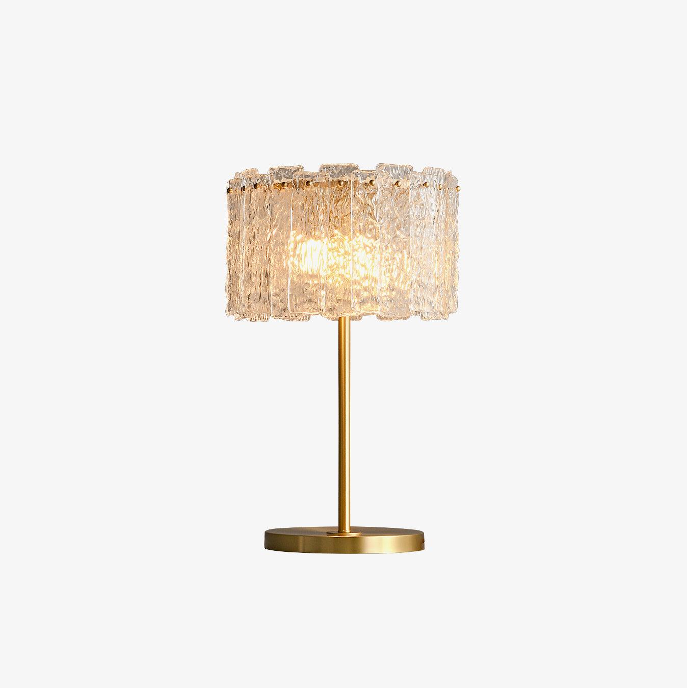 Glazen Tafellamp met Messing Voet – Design Verlichting voor Interieur