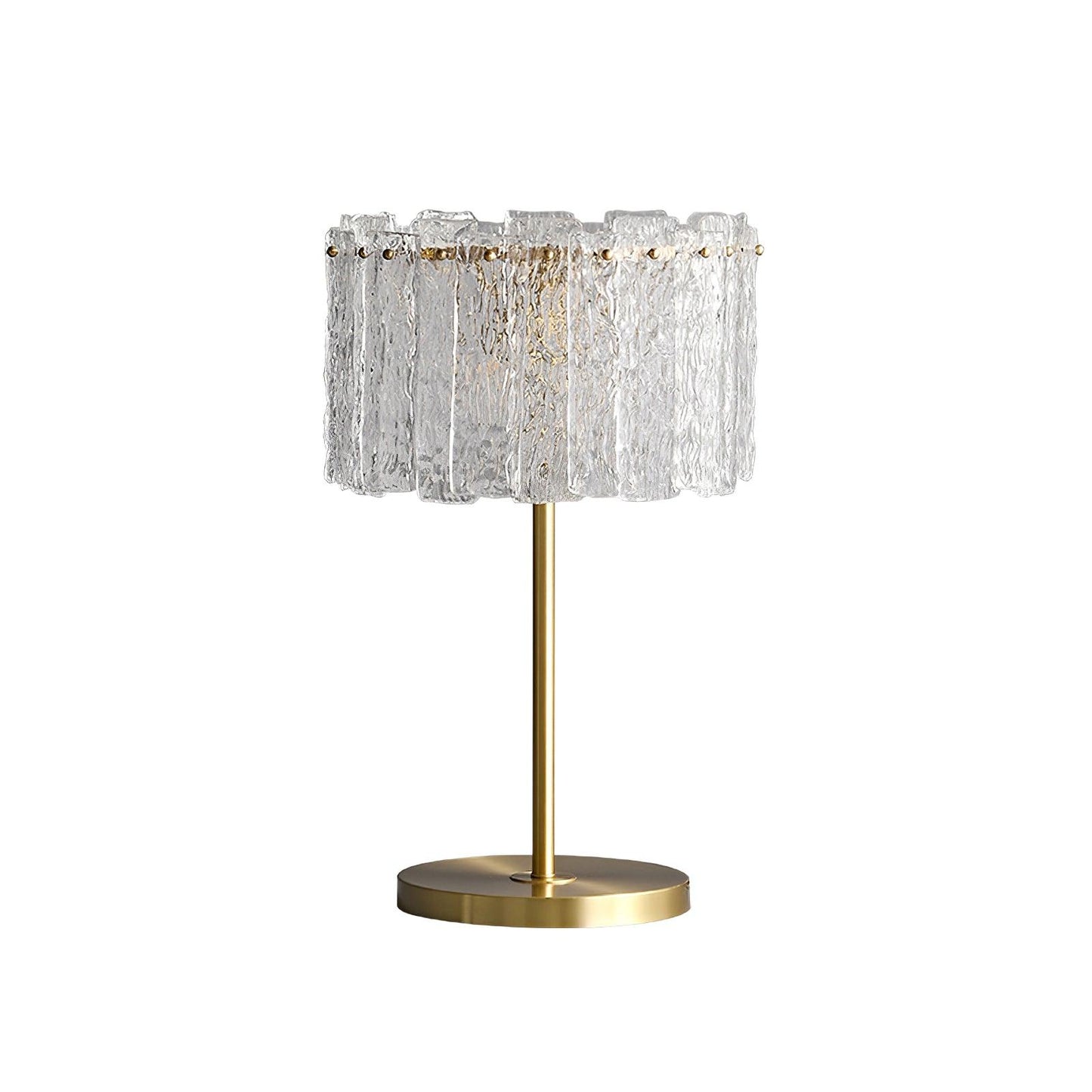 Glazen Tafellamp met Messing Voet – Design Verlichting voor Interieur