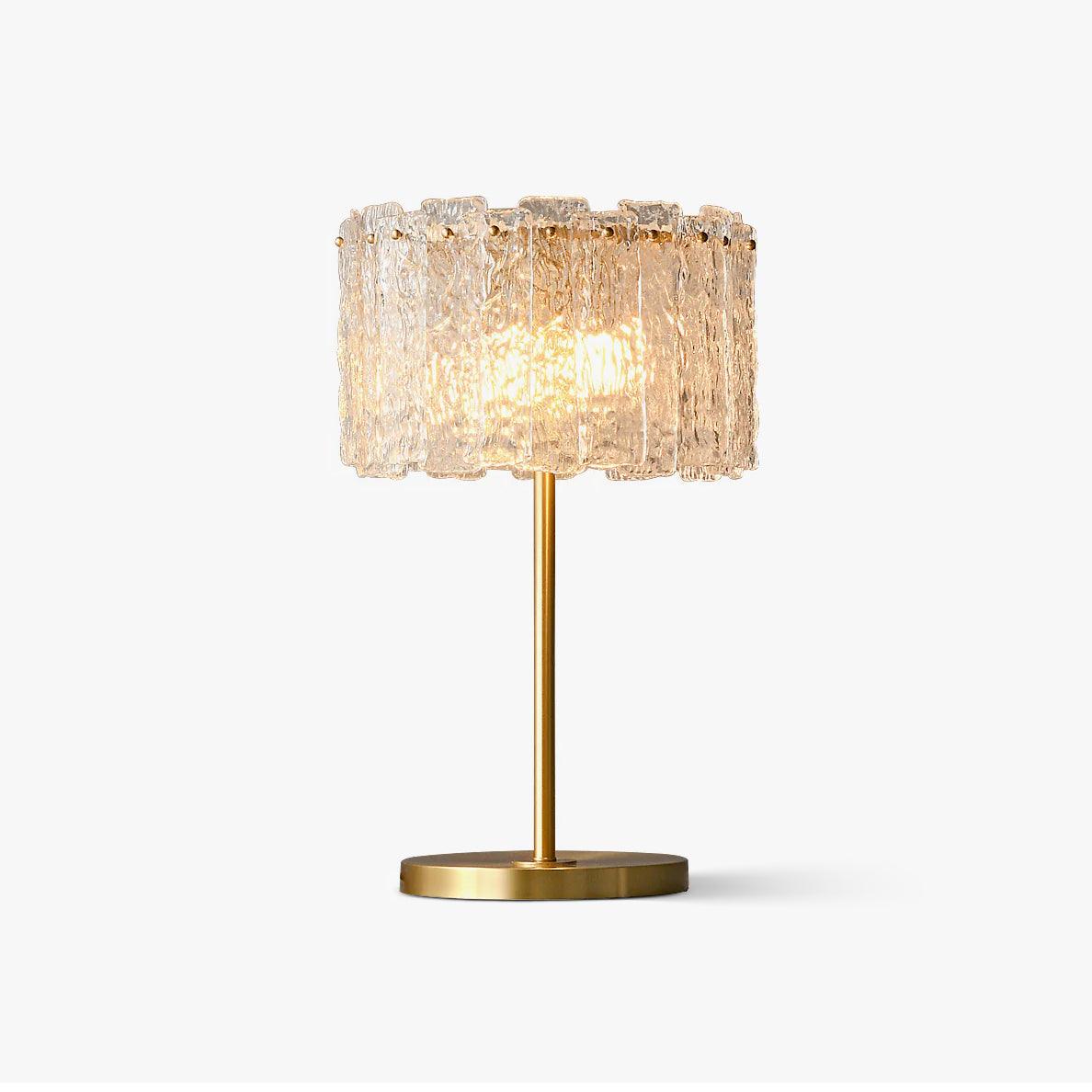 Glazen Tafellamp met Messing Voet – Design Verlichting voor Interieur