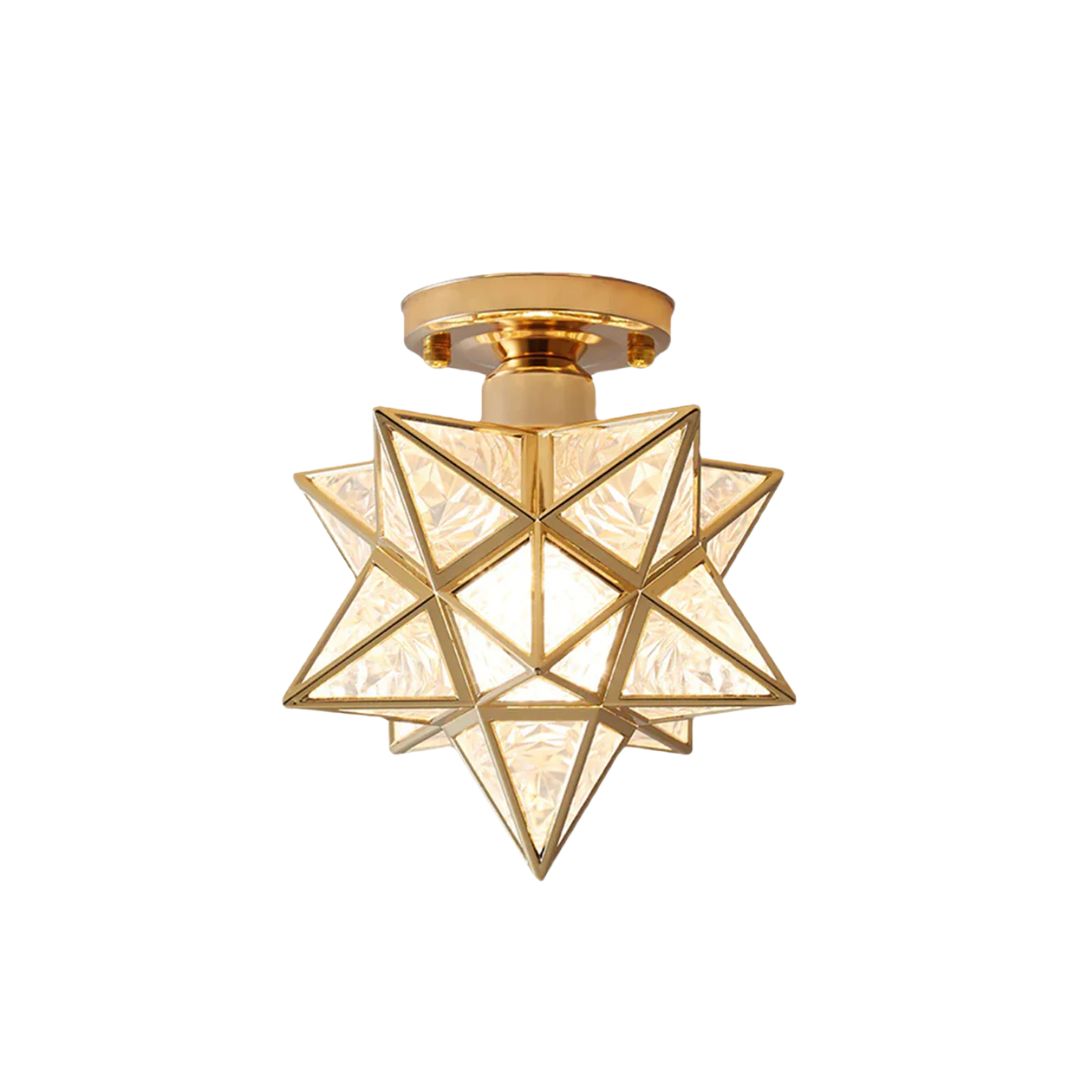 Pinlo stervorm plafondlamp E27 goud hal slaapkamer verlichting geometrisch design plafondlamp modern klassiek compact 20 cm