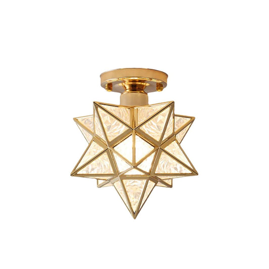 Pinlo stervorm plafondlamp E27 goud hal slaapkamer verlichting geometrisch design plafondlamp modern klassiek compact 20 cm