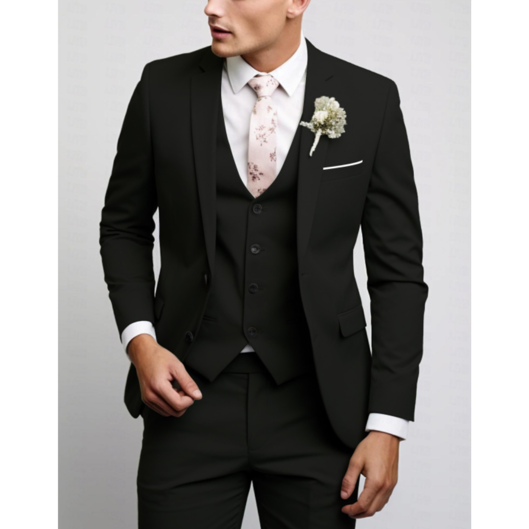 Heren Kostuum Lichtgrijs 3-Delig Slim Fit Pak