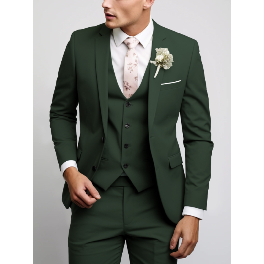 Heren Kostuum Lichtgrijs 3-Delig Slim Fit Pak