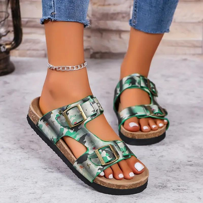 Dames Slides Comfortabel Leer Orthopedisch