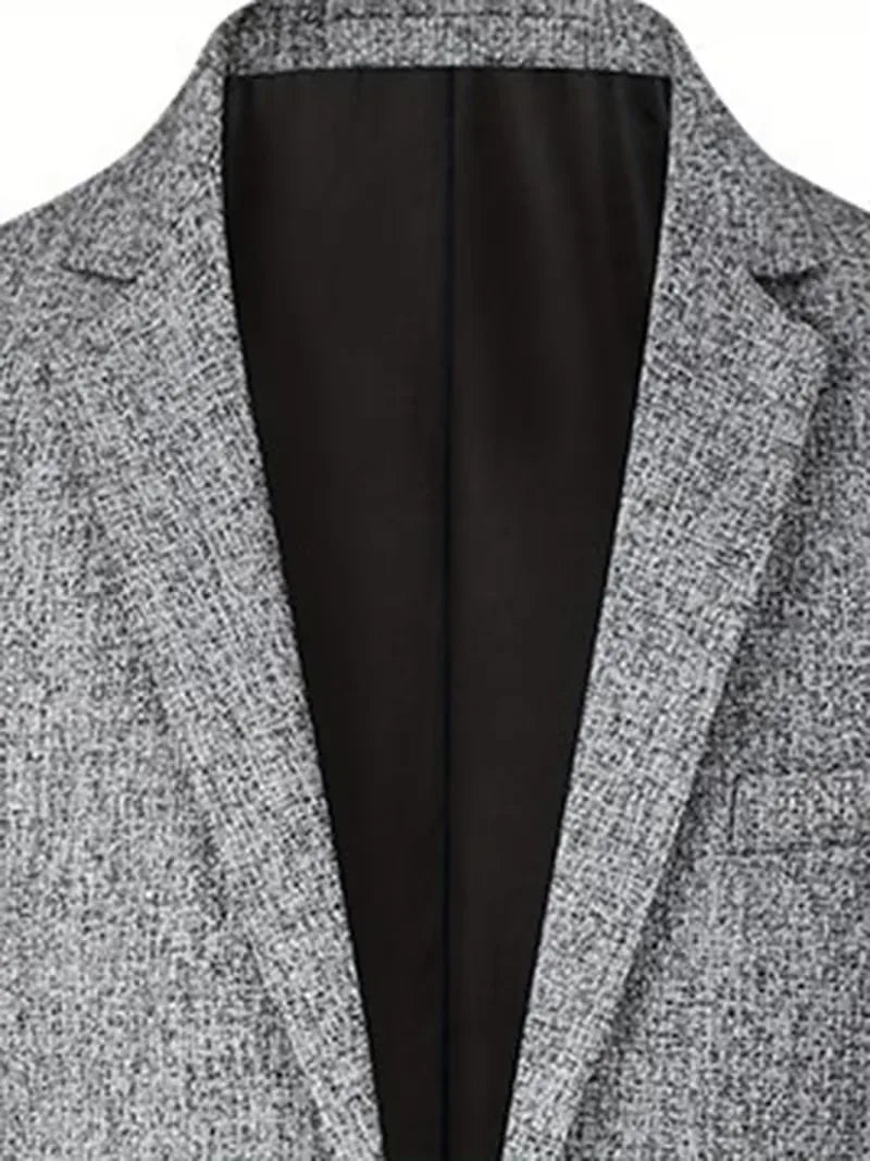 Slim-fit jas met notch lapel en kreukbestendig materiaal