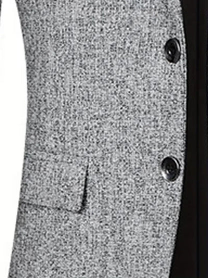 Slim-fit jas met notch lapel en kreukbestendig materiaal