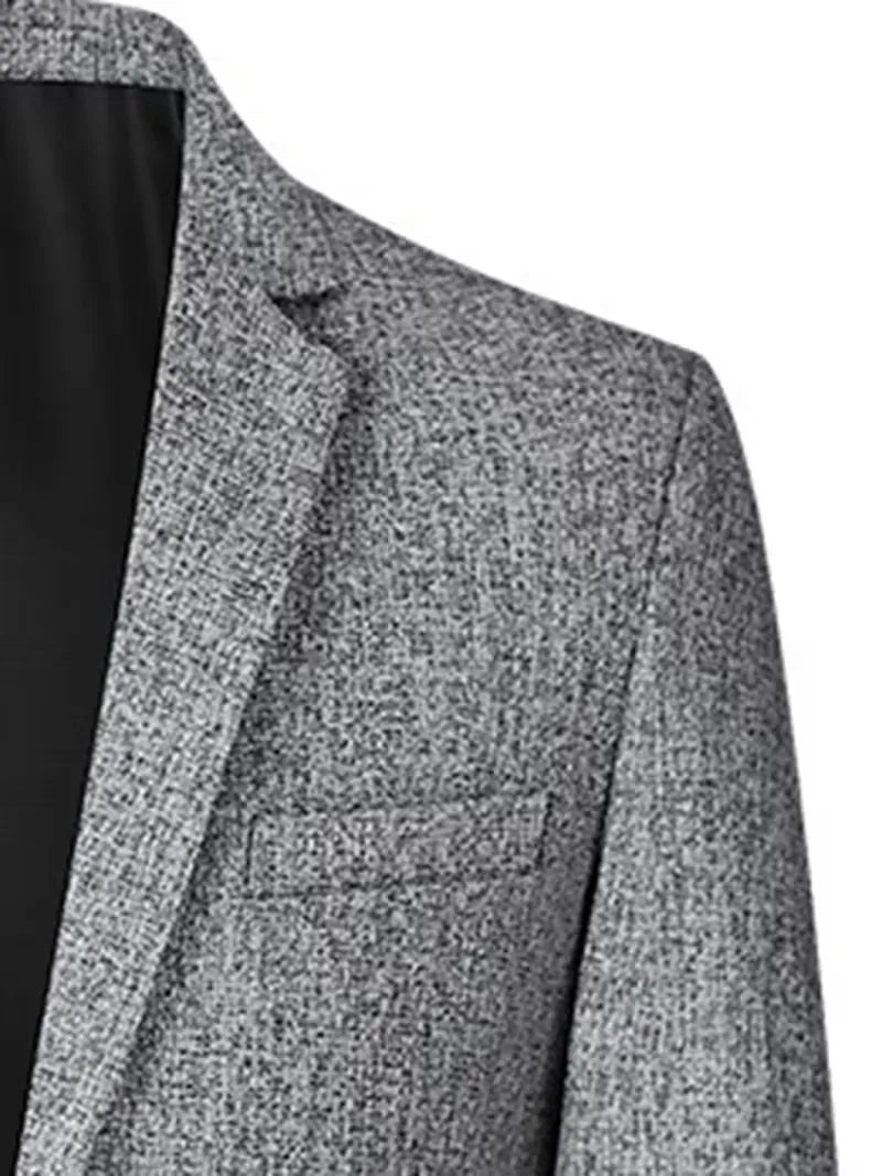 Slim-fit jas met notch lapel en kreukbestendig materiaal