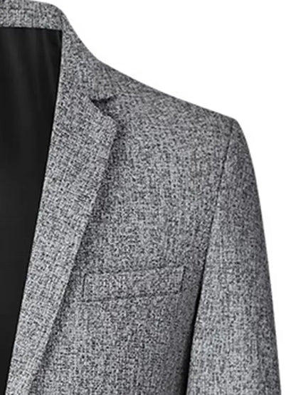 Slim-fit jas met notch lapel en kreukbestendig materiaal