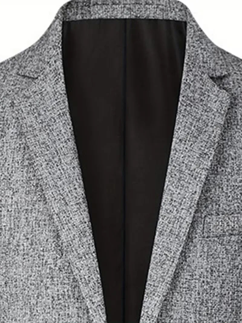 Slim-fit jas met notch lapel en kreukbestendig materiaal