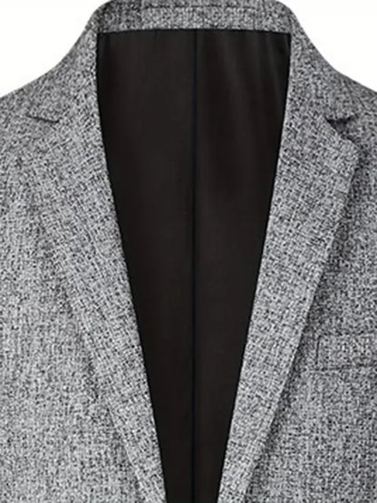 Slim-fit jas met notch lapel en kreukbestendig materiaal