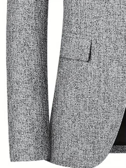 Slim-fit jas met notch lapel en kreukbestendig materiaal