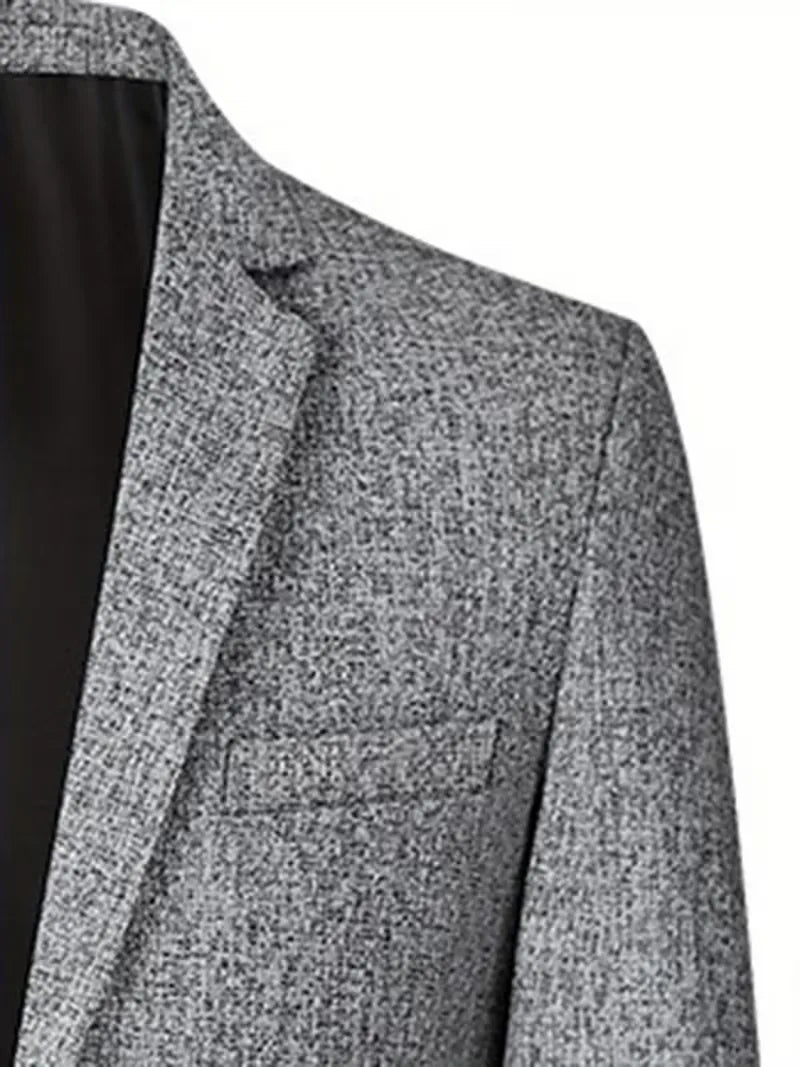 Slim-fit jas met notch lapel en kreukbestendig materiaal