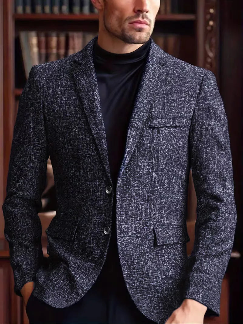 Slim-fit jas met notch lapel en kreukbestendig materiaal