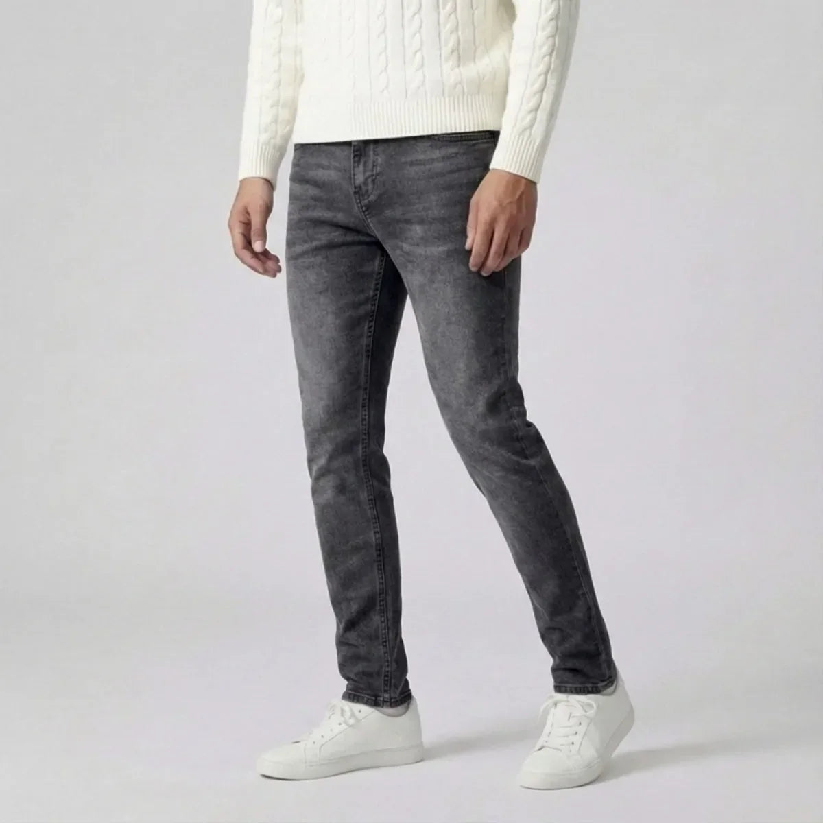 Slimfit Jeans Lichtblauw 5-Pocket Lichtgewassen - StudioMarella