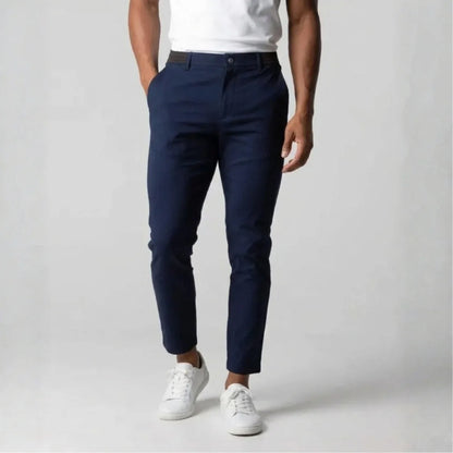 Slim fit stretch chino met elastische tailleband