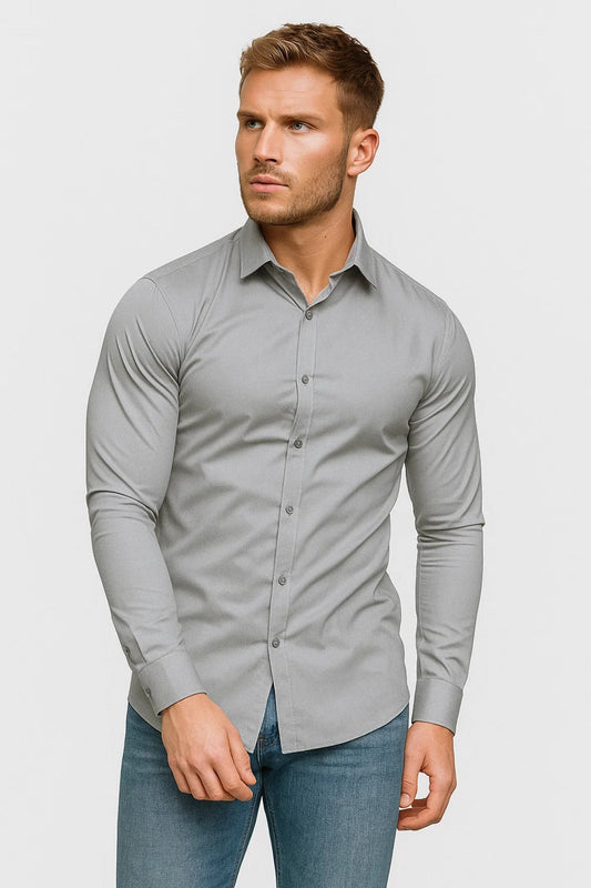 Heren Overhemd Slimfit Knoopsluiting Comfortabel Alle Seizoenen - StudioMarella