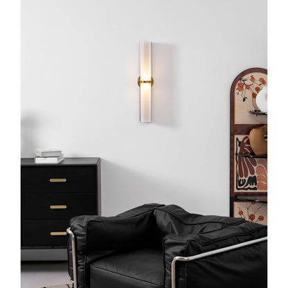 Smalle Buis Wandlamp met Glazen Kap – Moderne Wandverlichting voor Hal en Woonkamer