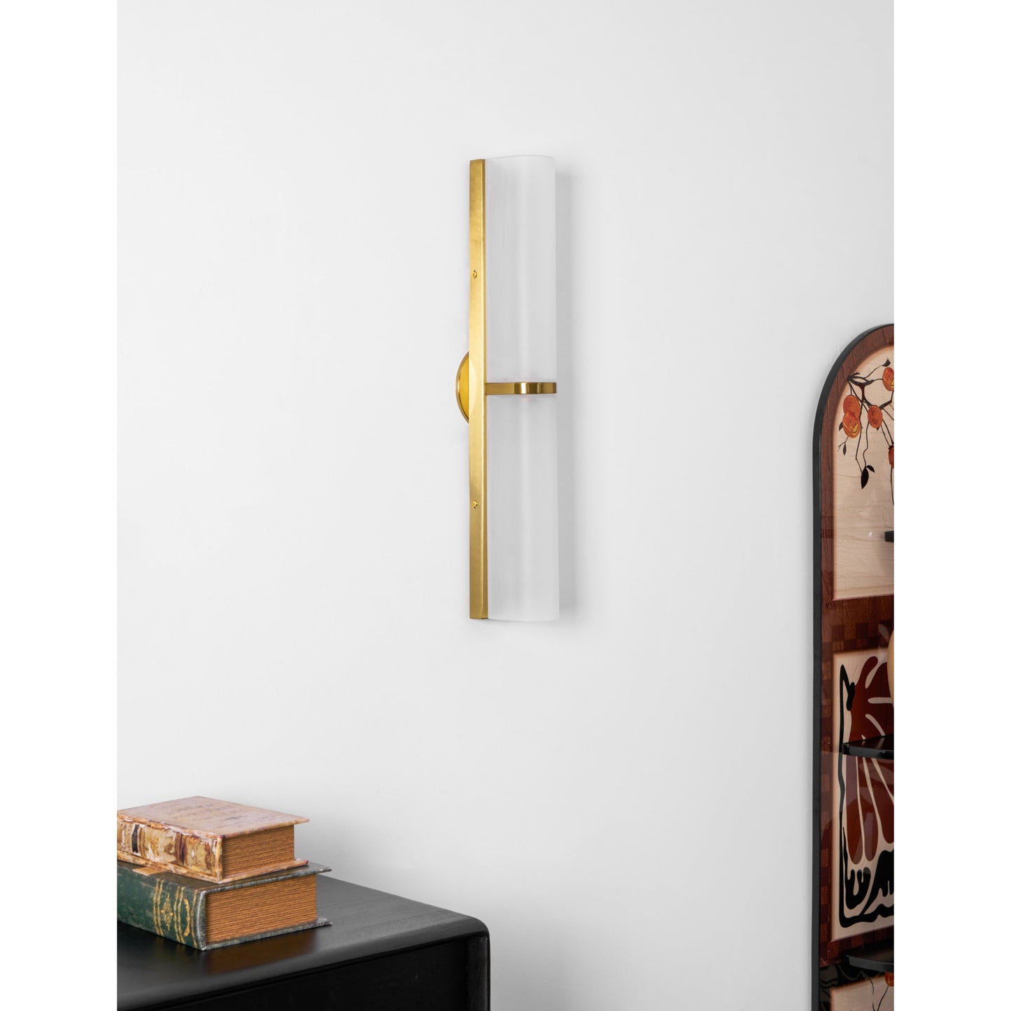 Smalle Buis Wandlamp met Glazen Kap – Moderne Wandverlichting voor Hal en Woonkamer