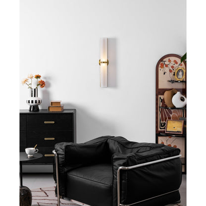 Smalle Buis Wandlamp met Glazen Kap – Moderne Wandverlichting voor Hal en Woonkamer