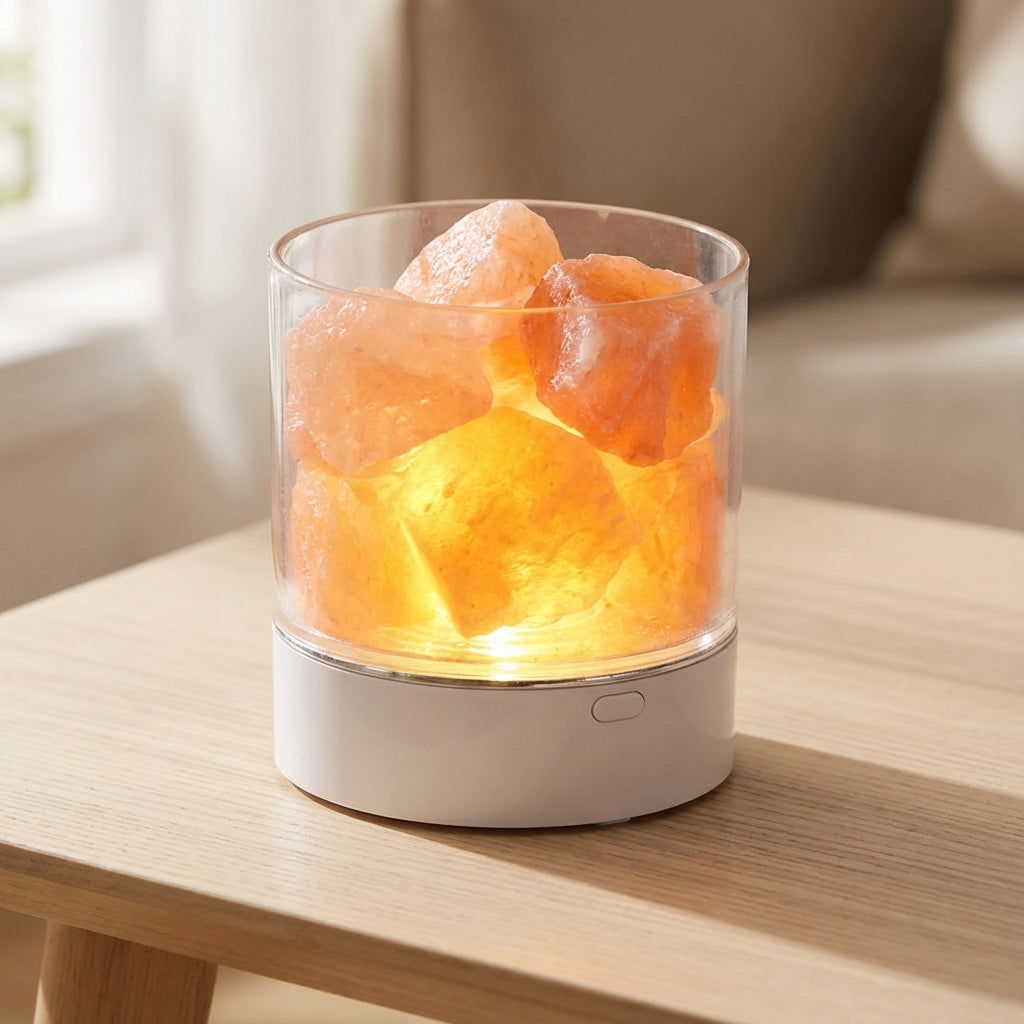 Himalaya Zoutlamp LED USB Dimbaar Kleurwisselend 9cm Slaapkamer Nachtkastlamp Ionisator Sfeerverlichting Touch Bediening
