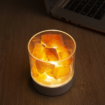 Himalaya Zoutlamp LED USB Dimbaar Kleurwisselend 9cm Slaapkamer Nachtkastlamp Ionisator Sfeerverlichting Touch Bediening